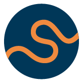 Submarkvariante ohne Schrift innen in orange und petrol mit weißen rand