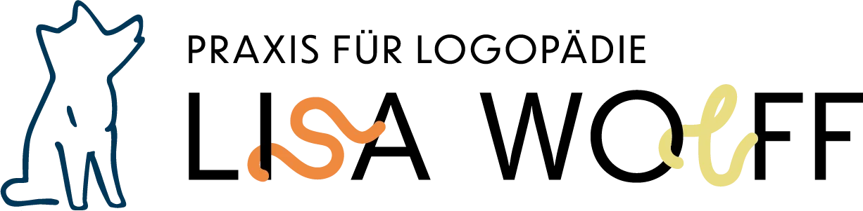 Das Primärlogo der Praxis für Logopädie Lisa Wolff in schwarzer Schrift